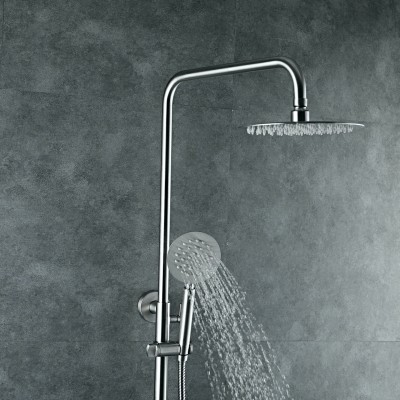 hot sale stainless steel  brushed  Exposed Wall Mounted 3 Ways Shower Tap Luxury Shower Mixer For Mixer Taps